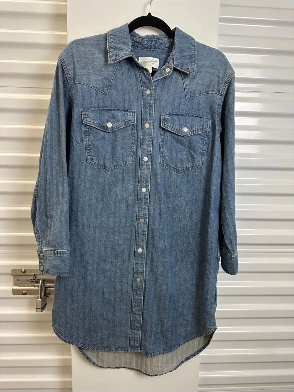 UNIVERSAL THREAD Denim Button-Down Shirt Dress - Light Blue